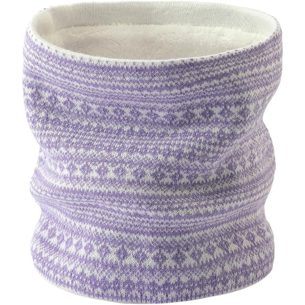 ⚡Men Bohemian Light Purple Winter Neck Warmer Fleece Gaiter Mask Windproof Scarf